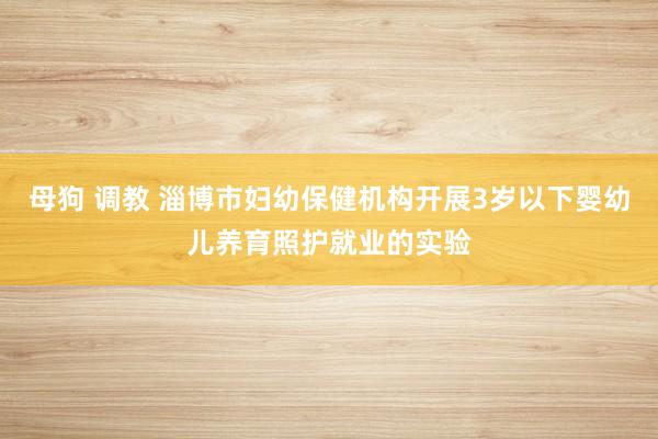 母狗 调教 淄博市妇幼保健机构开展3岁以下婴幼儿养育照护就业的实验
