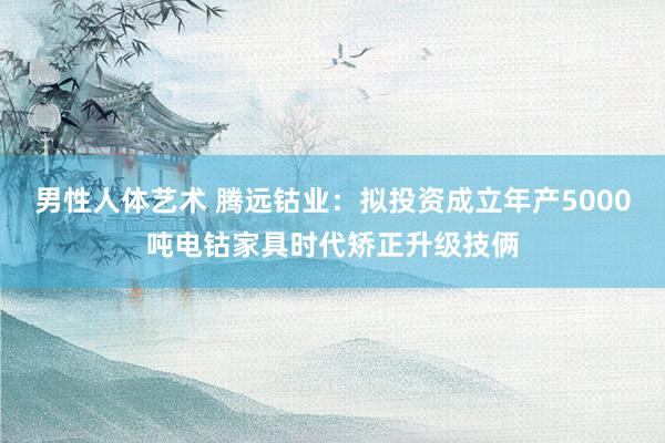 男性人体艺术 腾远钴业：拟投资成立年产5000吨电钴家具时代矫正升级技俩