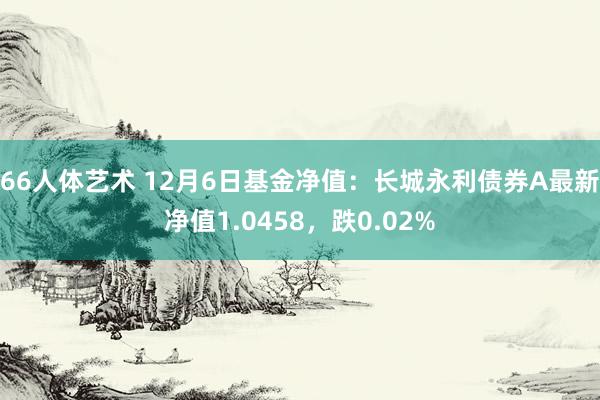 66人体艺术 12月6日基金净值：长城永利债券A最新净值1.0458，跌0.02%