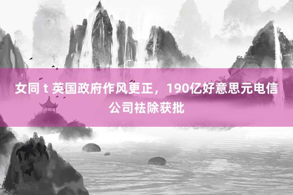 女同 t 英国政府作风更正，190亿好意思元电信公司袪除获批