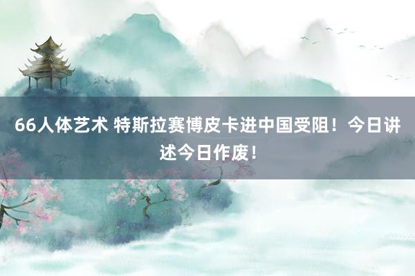 66人体艺术 特斯拉赛博皮卡进中国受阻！今日讲述今日作废！