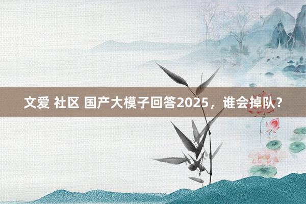 文爱 社区 国产大模子回答2025，谁会掉队？