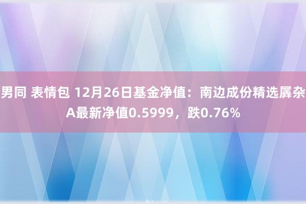 男同 表情包 12月26日基金净值：南边成份精选羼杂A最新净值0.5999，跌0.76%