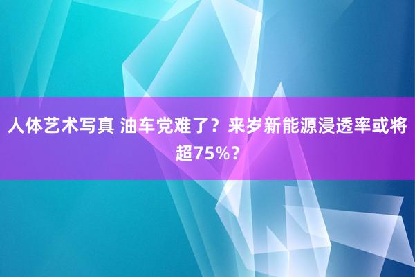 人体艺术写真 油车党难了？来岁新能源浸透率或将超75%？