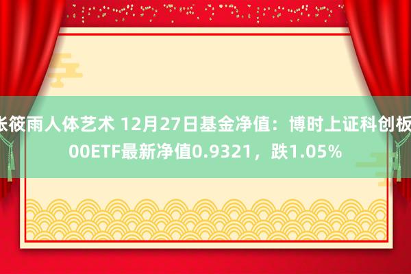 张筱雨人体艺术 12月27日基金净值：博时上证科创板100ETF最新净值0.9321，跌1.05%
