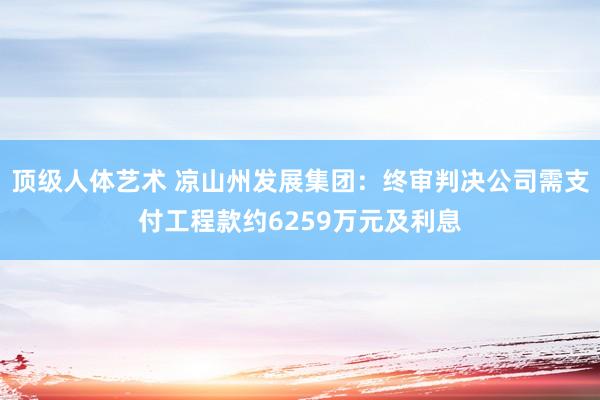 顶级人体艺术 凉山州发展集团：终审判决公司需支付工程款约6259万元及利息