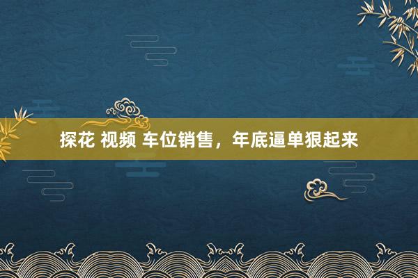 探花 视频 车位销售，年底逼单狠起来