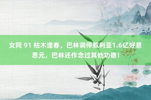女同 91 枯木逢春，巴林调停叙利亚1.6亿好意思元，巴林还作念过其他功德！