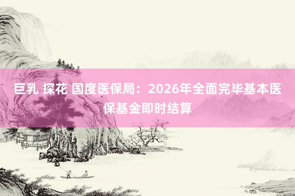 巨乳 探花 国度医保局：2026年全面完毕基本医保基金即时结算