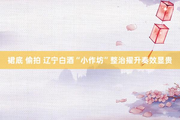 裙底 偷拍 辽宁白酒“小作坊”整治擢升奏效显贵