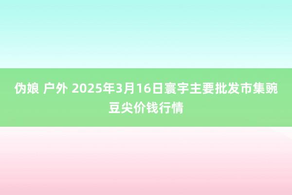 伪娘 户外 2025年3月16日寰宇主要批发市集豌豆尖价钱行情