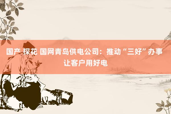 国产 探花 国网青岛供电公司：推动“三好”办事 让客户用好电