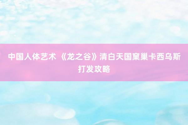 中国人体艺术 《龙之谷》清白天国窠巢卡西乌斯打发攻略