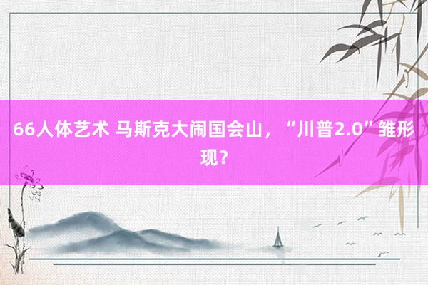 66人体艺术 马斯克大闹国会山，“川普2.0”雏形现？