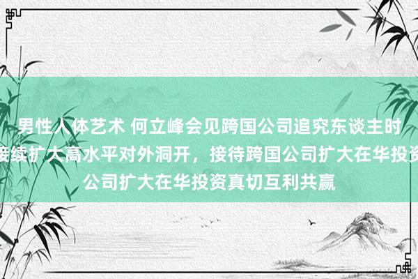 男性人体艺术 何立峰会见跨国公司追究东谈主时指出：中国将接续扩大高水平对外洞开，接待跨国公司扩大在华投资真切互利共赢