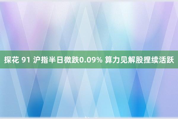 探花 91 沪指半日微跌0.09% 算力见解股捏续活跃