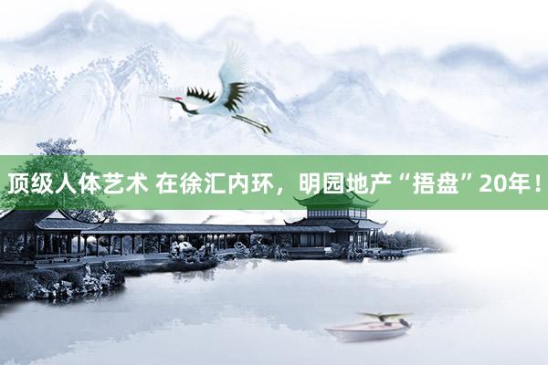 顶级人体艺术 在徐汇内环，明园地产“捂盘”20年！