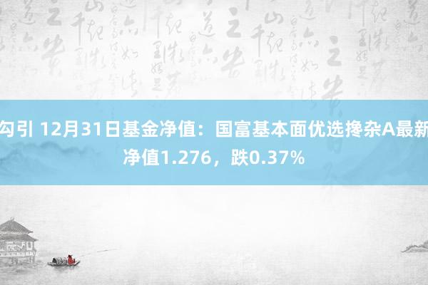 勾引 12月31日基金净值：国富基本面优选搀杂A最新净值1.276，跌0.37%