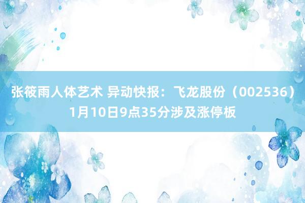 张筱雨人体艺术 异动快报：飞龙股份（002536）1月10日9点35分涉及涨停板