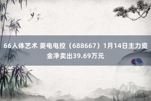 66人体艺术 菱电电控（688667）1月14日主力资金净卖出39.69万元