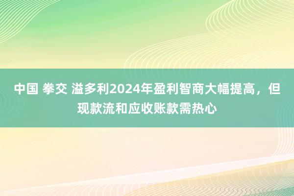 中国 拳交 溢多利2024年盈利智商大幅提高，但现款流和应收账款需热心