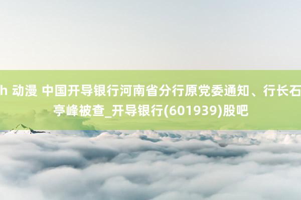 h 动漫 中国开导银行河南省分行原党委通知、行长石亭峰被查_开导银行(601939)股吧