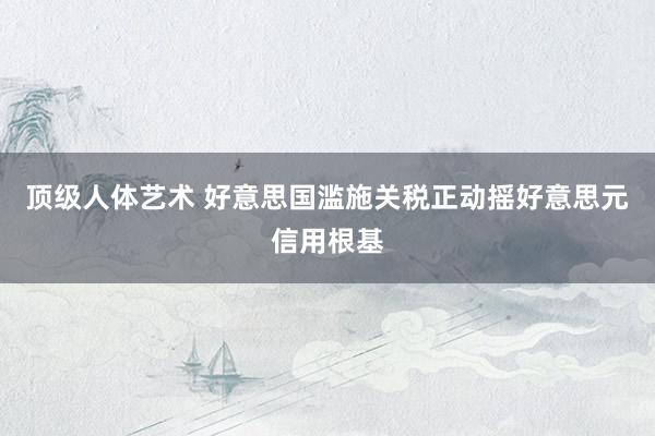 顶级人体艺术 好意思国滥施关税正动摇好意思元信用根基